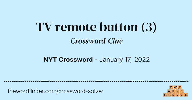 TV remote button crossword clue image