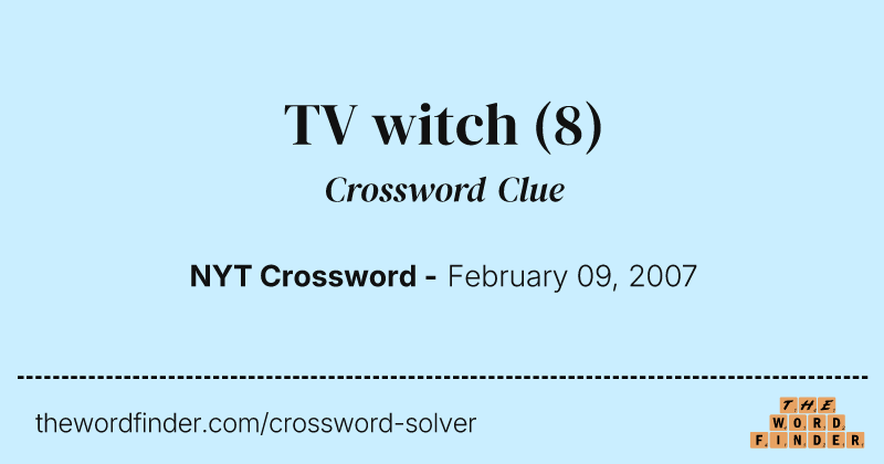 TV witch crossword clue image