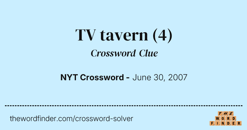 TV tavern crossword clue image