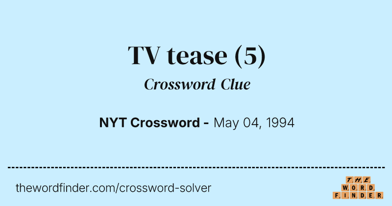 TV tease crossword clue image