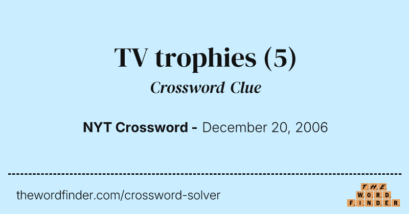 TV trophies crossword clue image