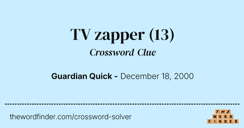 TV zapper crossword clue image
