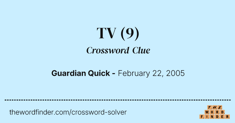 TV crossword clue image