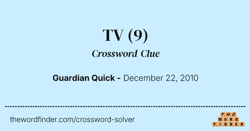 TV crossword clue image