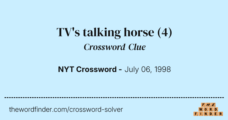 TV's talking horse crossword clue image