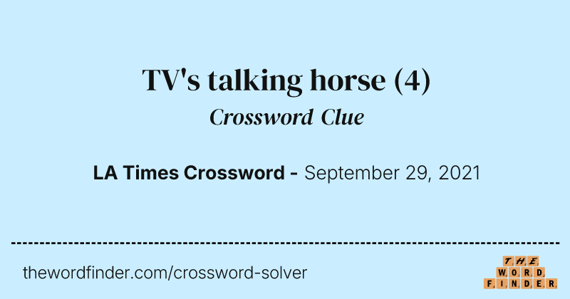 TV's talking horse crossword clue image