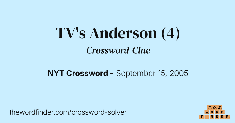 TV's Anderson crossword clue image