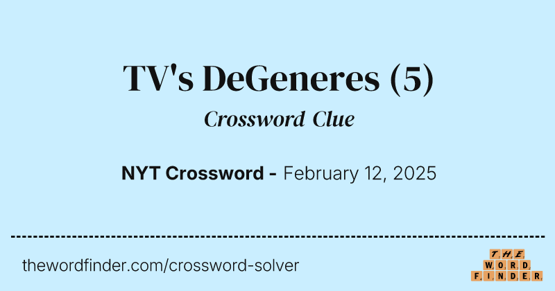 TV's DeGeneres crossword clue image