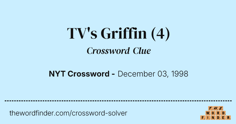TV's Griffin crossword clue image