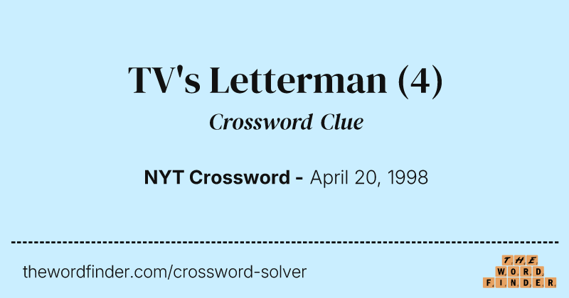 TV's Letterman crossword clue image