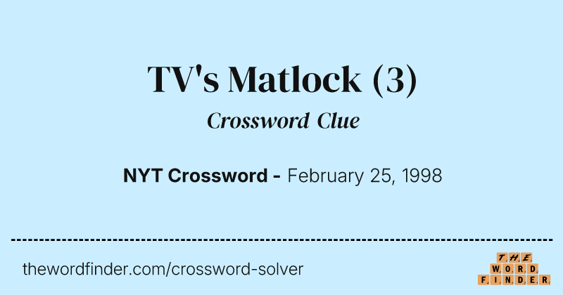 TV's Matlock crossword clue image