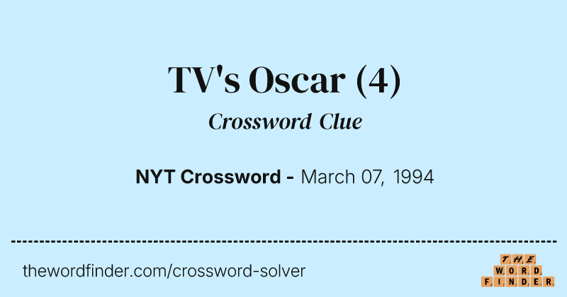 TV's Oscar crossword clue image