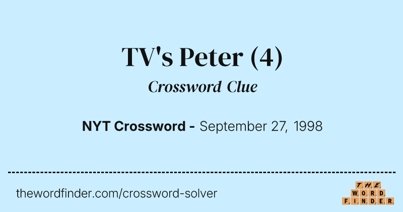 TV's Peter crossword clue image