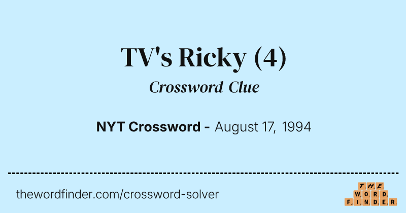 TV's Ricky crossword clue image