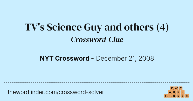 TV's Science Guy and others crossword clue image