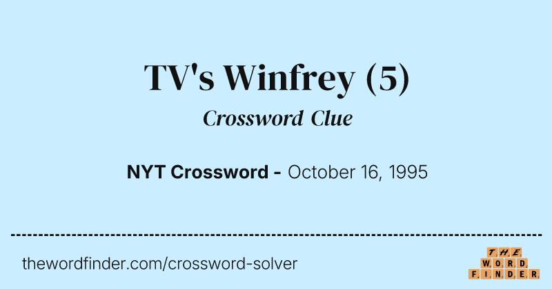 TV's Winfrey crossword clue image