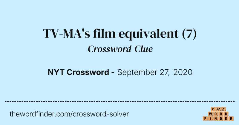 TV-MA's film equivalent crossword clue image