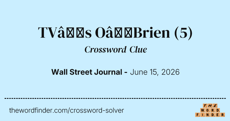 TV’s O’Brien crossword clue image