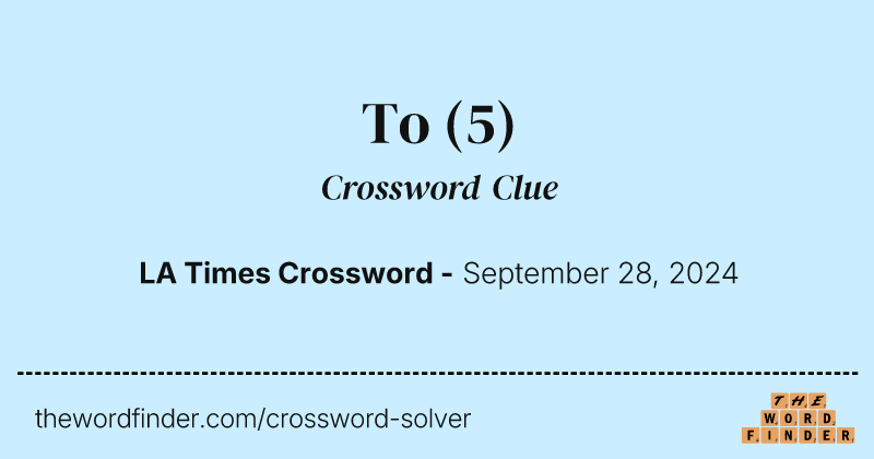 To crossword clue image