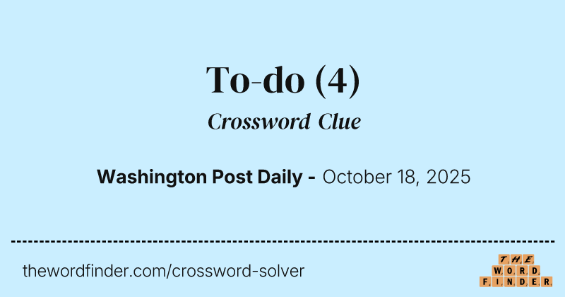 To-do crossword clue image