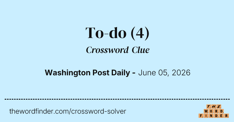To-do crossword clue image