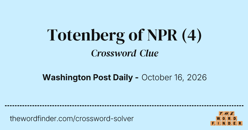 Totenberg of NPR crossword clue image
