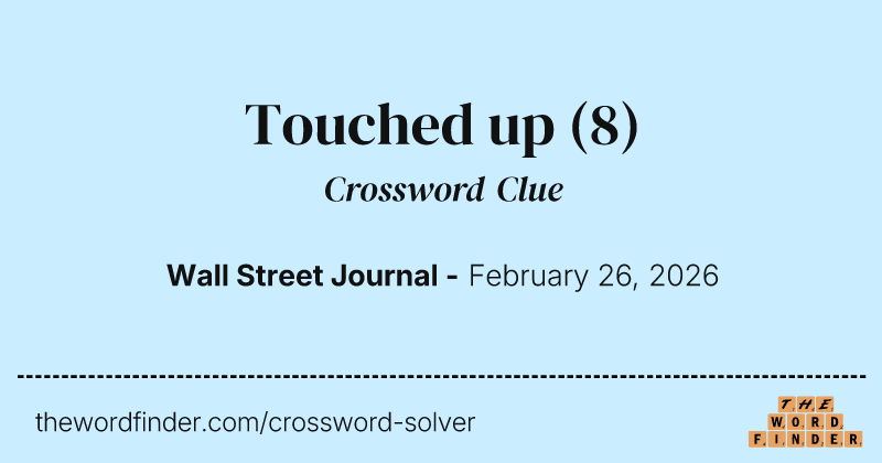 Touched up crossword clue image