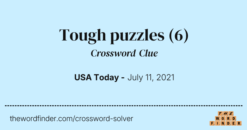 Tough puzzles crossword clue image