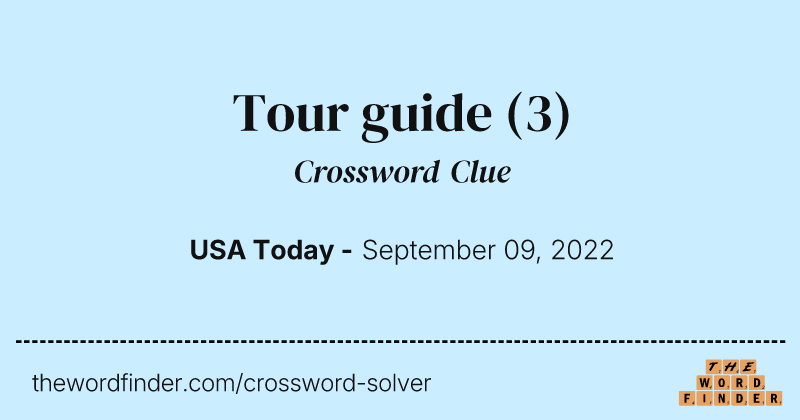 Tour guide crossword clue image