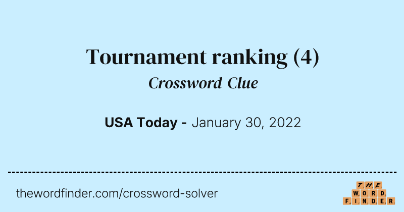 Tournament ranking crossword clue image