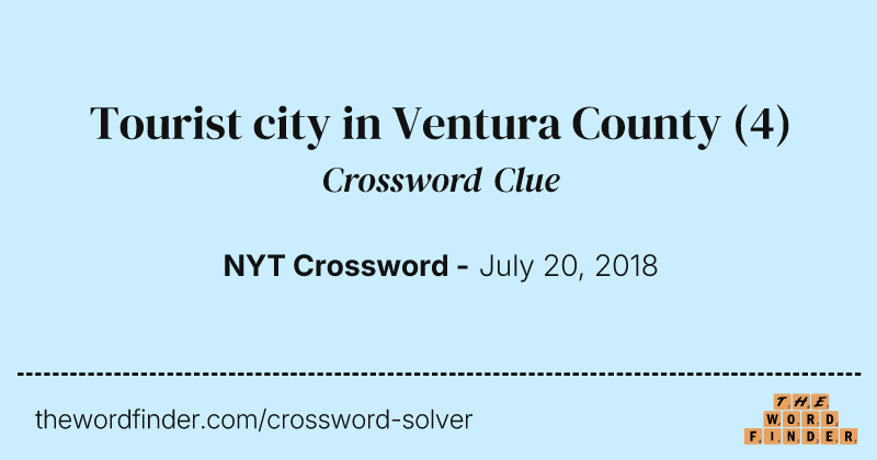 Tourist city in Ventura County crossword clue image