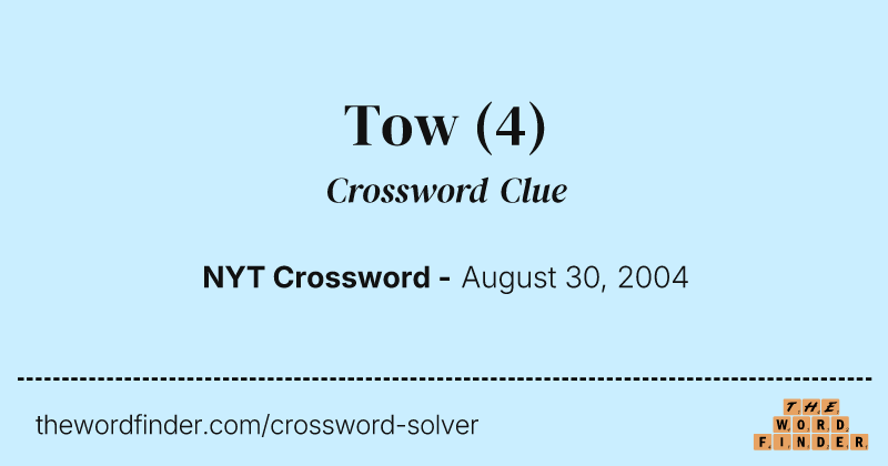 Tow crossword clue image