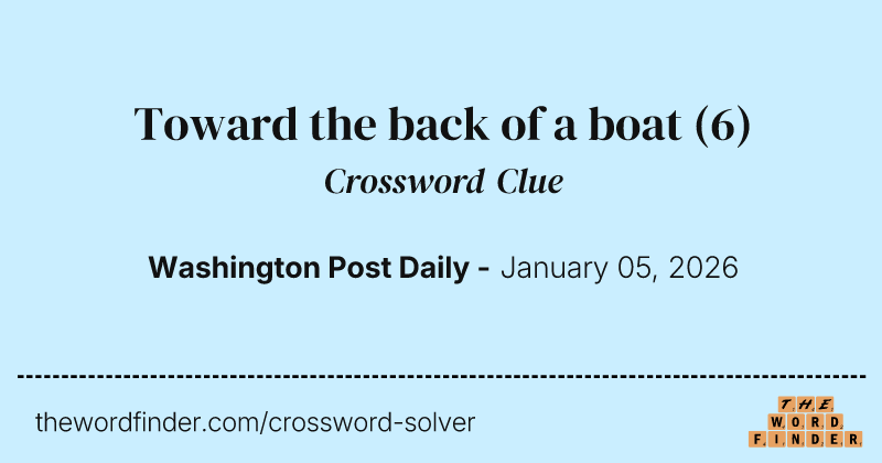 Toward the back of a boat crossword clue image