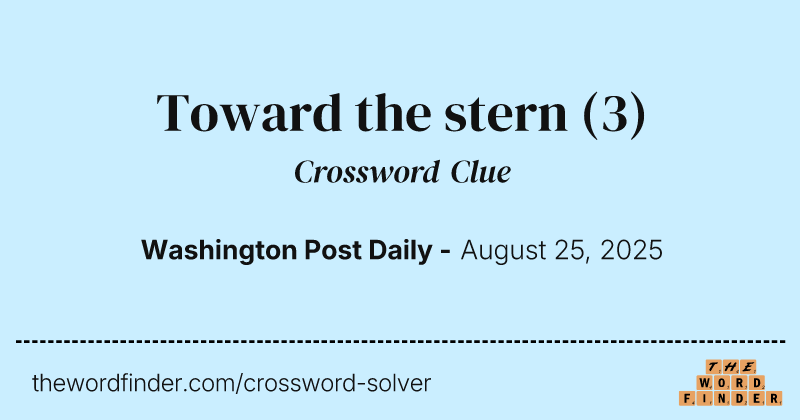 Toward the stern crossword clue image