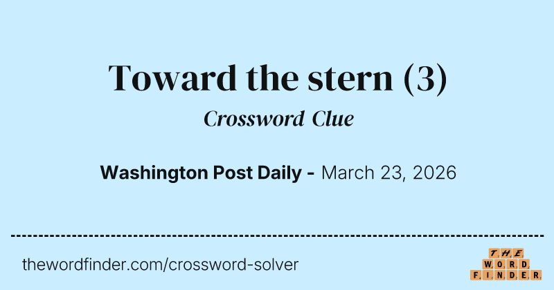 Toward the stern crossword clue image