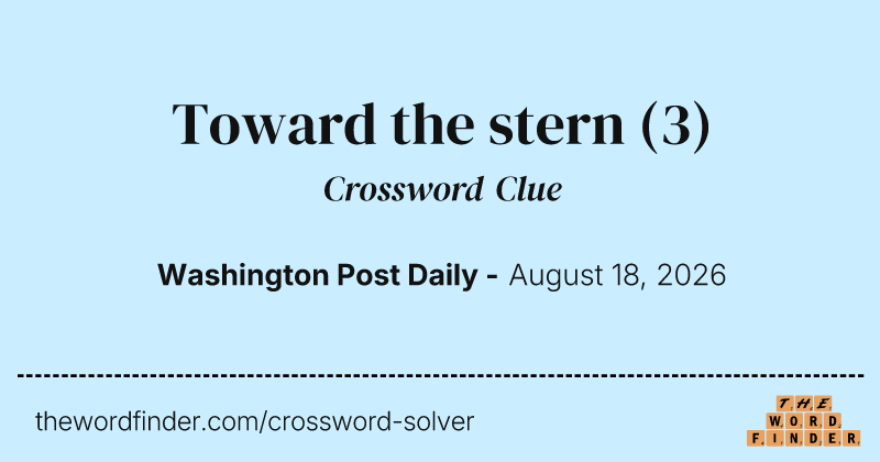 Toward the stern crossword clue image
