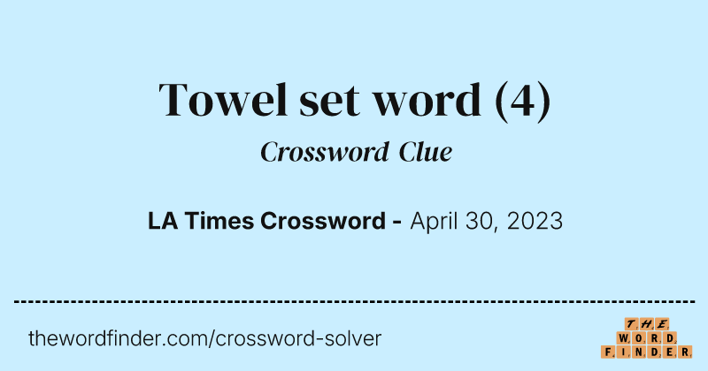 Towel set word crossword clue image
