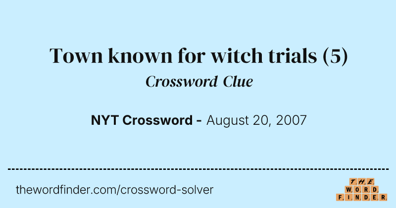 Town known for witch trials crossword clue image