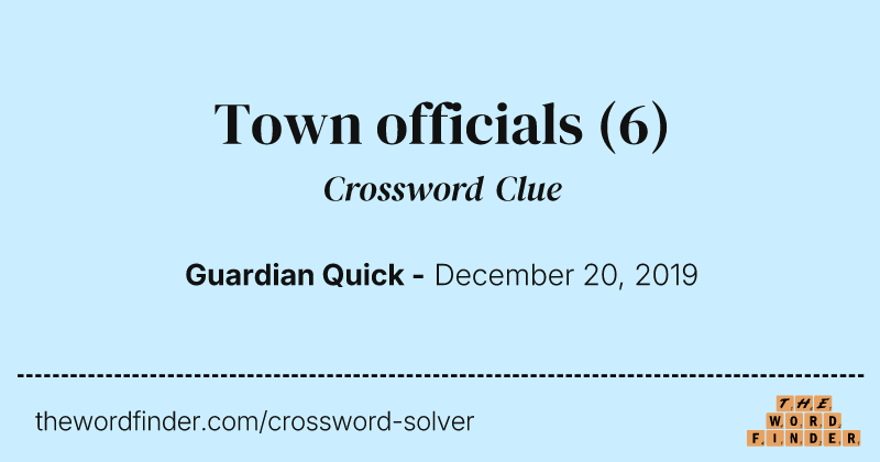 Town officials crossword clue image