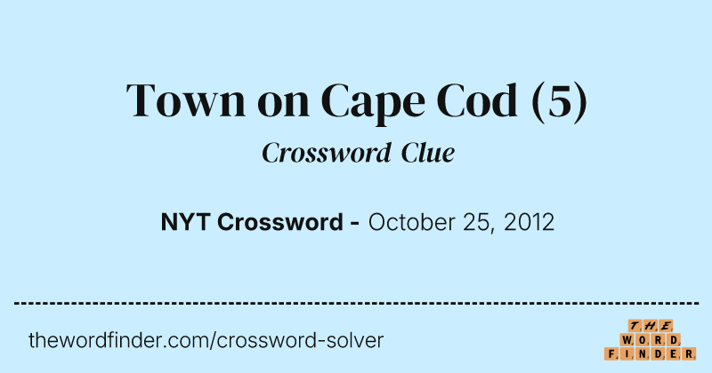 Town on Cape Cod crossword clue image
