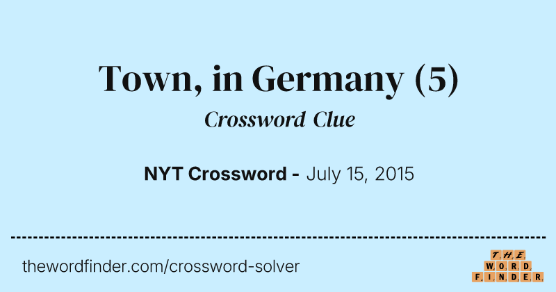 Town, in Germany crossword clue image