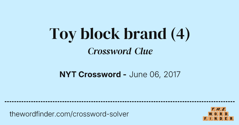 Toy block brand crossword clue image