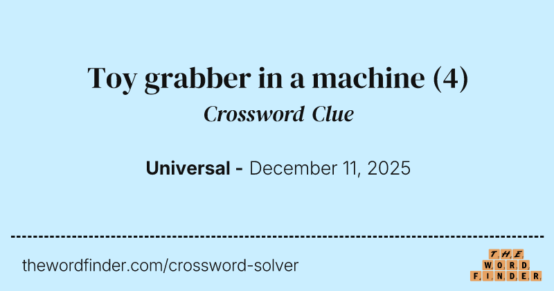 Toy grabber in a machine crossword clue image