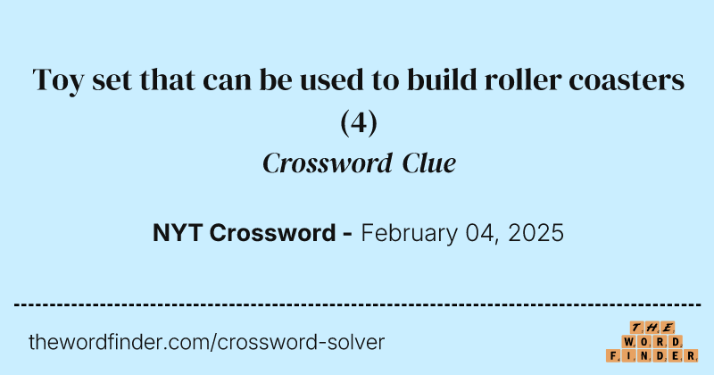Toy set that can be used to build roller coasters crossword clue image