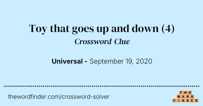 Toy that goes up and down crossword clue image