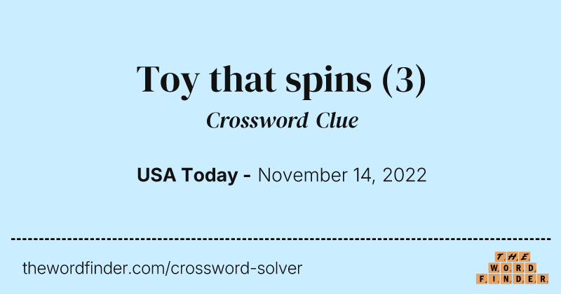Toy that spins crossword clue image