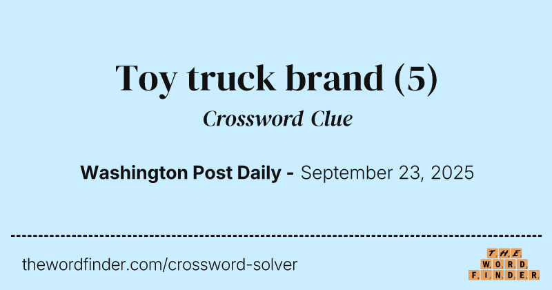 Toy truck brand crossword clue image