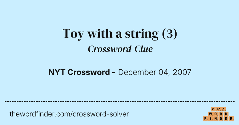 Toy with a string crossword clue image
