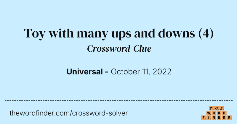 Toy with many ups and downs crossword clue image