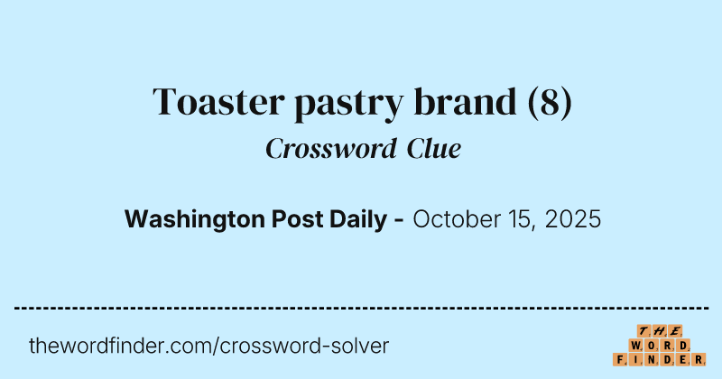 Toaster pastry brand crossword clue image